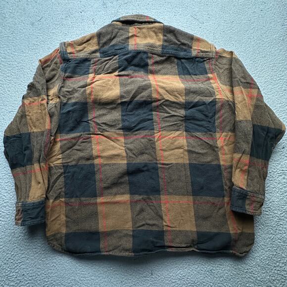 Levis Classic Worker Overshirt Godlisch Flannel Men XL Long Sleeve Pocket Brown - Picture 10 of 11